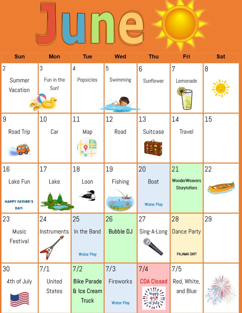 Preschool A Calendar VH – Children's Discovery Academy